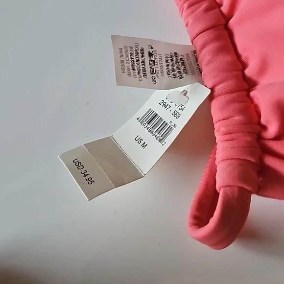 NWT Aerie Real Good Coral Bandeau Top - Picture 3 of 8